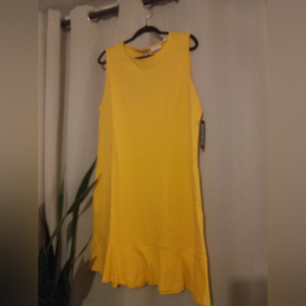 New York & Company Yellow Sun Dress XL